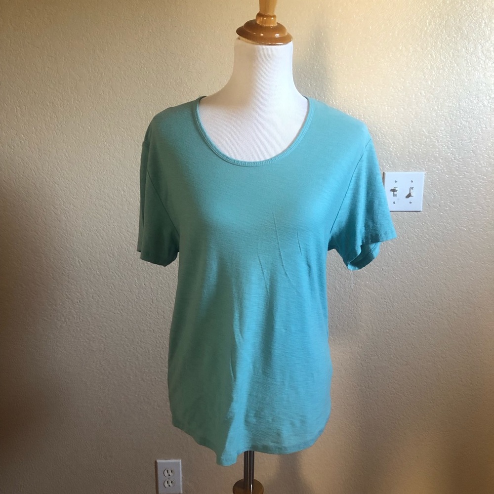 James Perse Standard Slub Jersey Knit Scoop Tee Top Size S Blue New